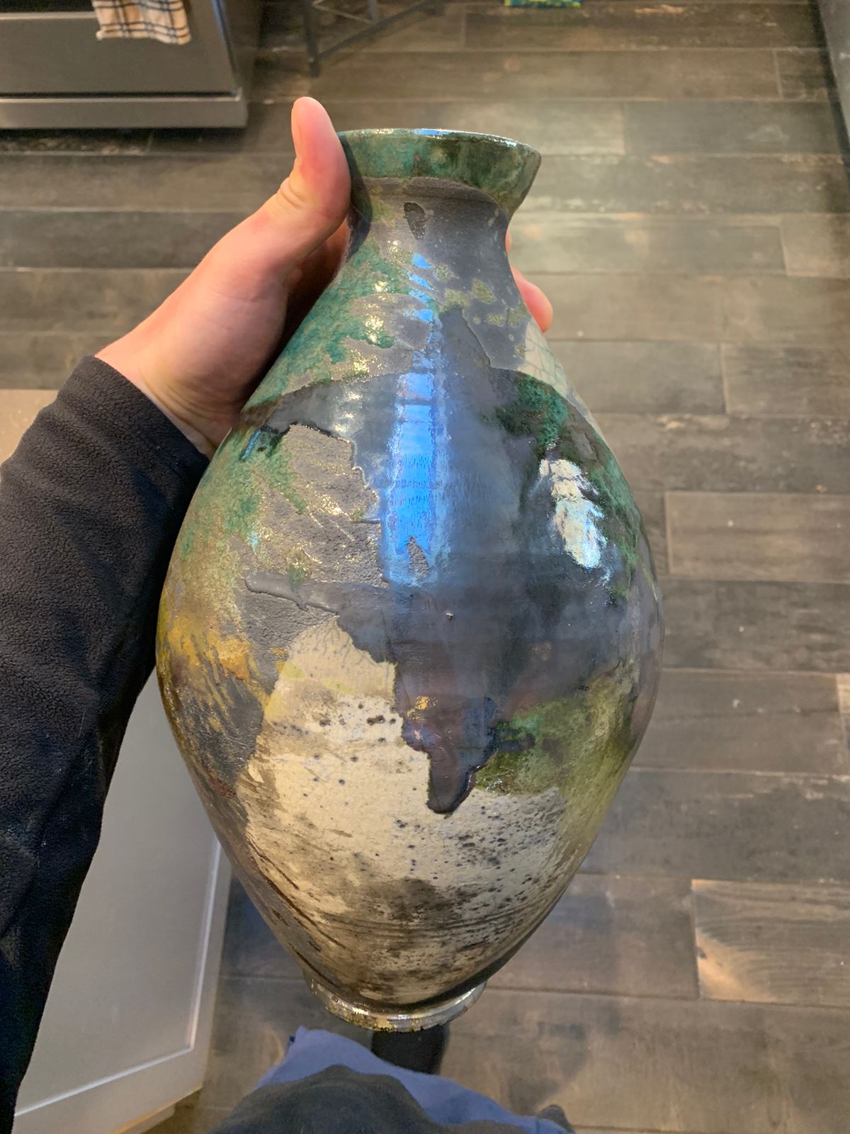 Raku Fired Ceramic Vessel