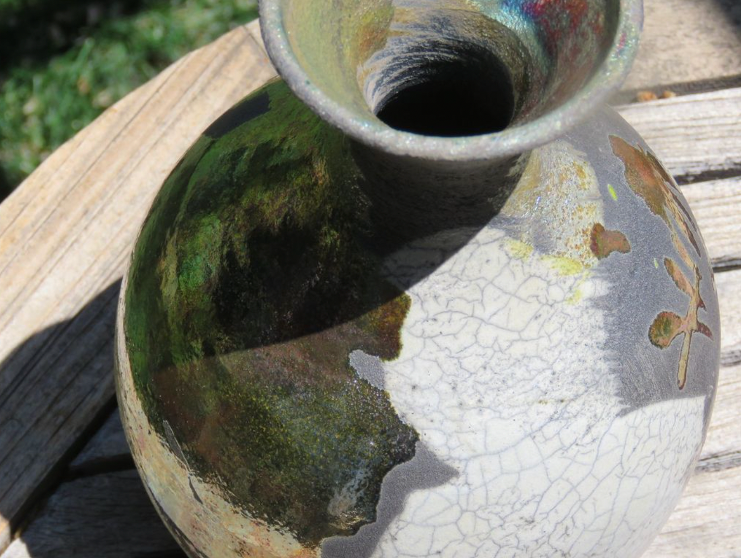 Small Raku fired bottle